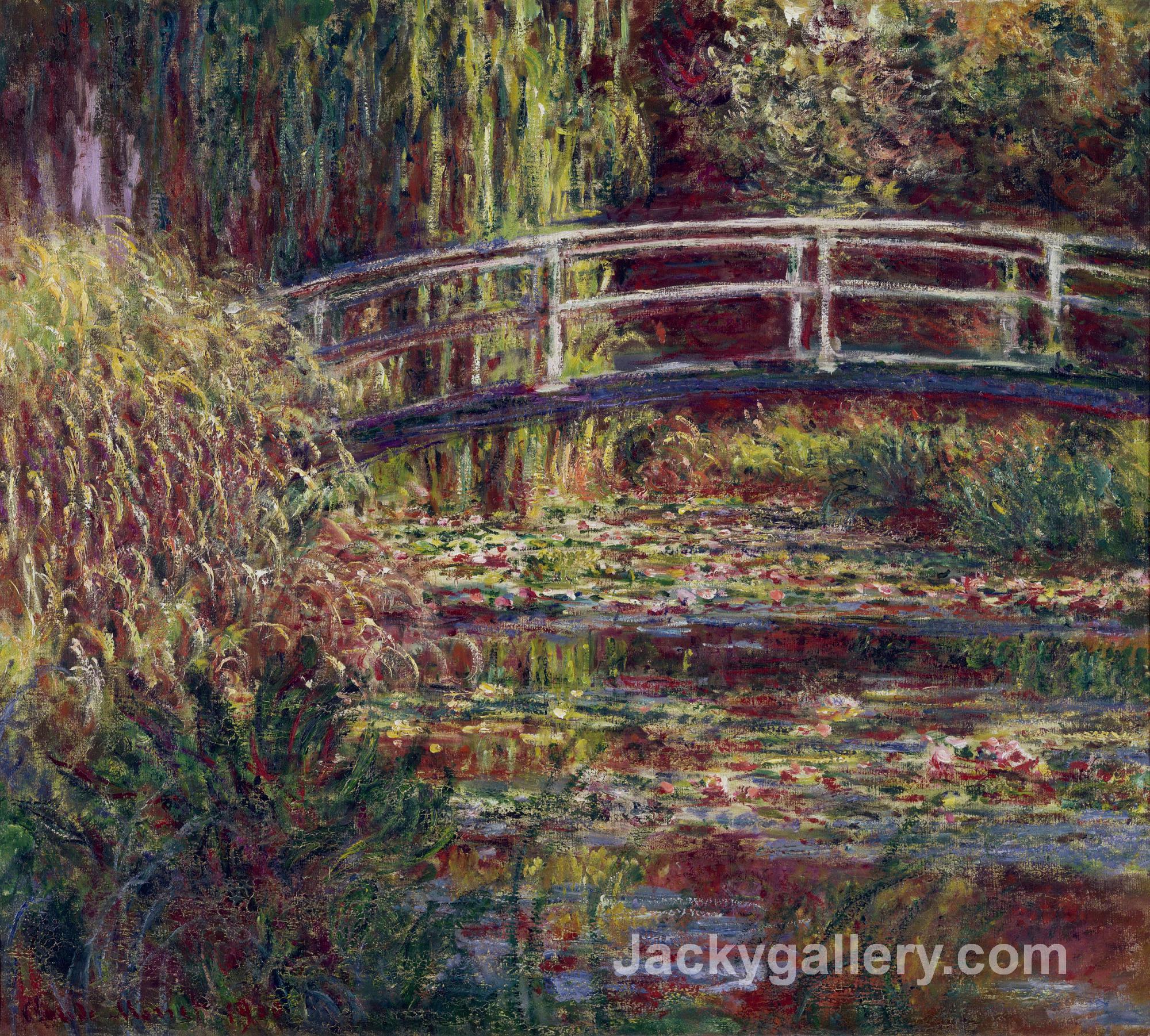 The Japanese Bridge (The Water-Lily Pond, Symphony in Rose) by Claude Monet paintings reproduction - Click Image to Close